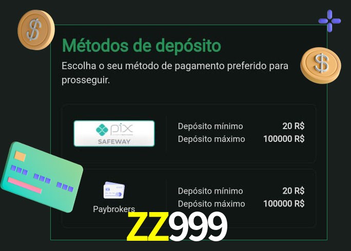 O cassino ZZ999 oferece uma grande variedade de métodos de pagamento